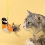Interactive Retractable Hanging Cat Teaser Doorway Toy with Bird Sound