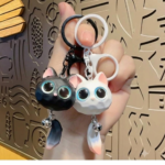 Cat Resin Keychain Accessory for Handbags, Backpacks, Gifting (Pack of 1) 2 Cat Resin Keychain